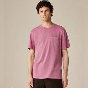 J. Crew Men's Pink 'Slim-Washed' Jersey Pocket Tee - Size M